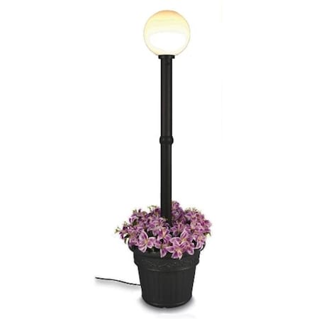 Patio Living Patio Living 68100 Black Single White Globe Planter Lamp 68100